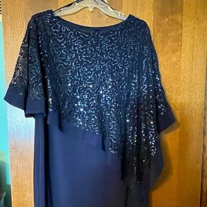 Navy blue, formal dress. R&M Collection, size 14. Knee length. Worn once